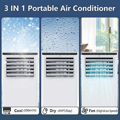Portable Air Conditione Unit with Dehumidifier & Fan, Quiet Operation, Remote Control