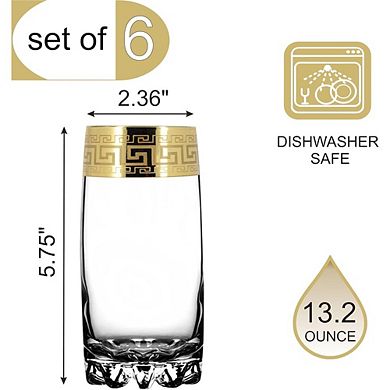 Highball Glasses Set, Premium Glassware for Water & Mixed Drinks