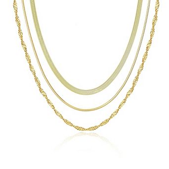 Waterproof Gold Plated Chain Necklace Set for Women