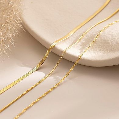 Waterproof Gold Plated Chain Necklace Set for Women