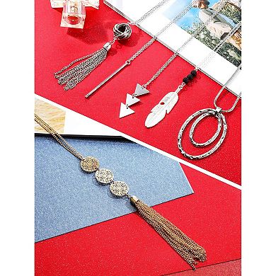 12-Piece Long Pendant Necklace Set for Women