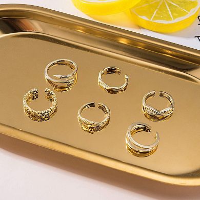 12-Piece Gold Plated Adjustable Toe Ring Set
