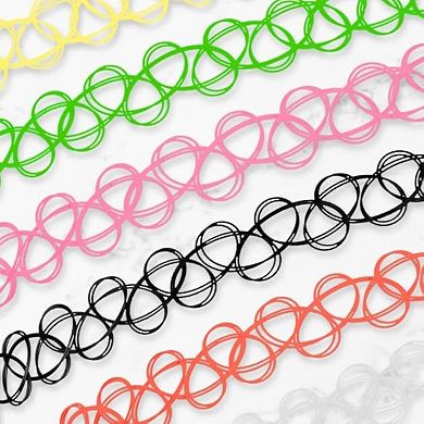 12PC Rainbow Tattoo Choker Set