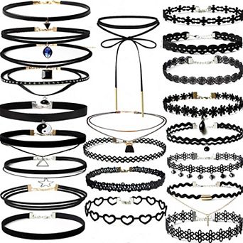 22 pc Velvet Choker Necklace Set