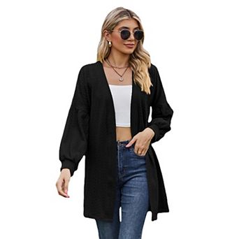 Women's Long Sleeve Cardigan Open Front Knit Casual Lightweight Sweaters