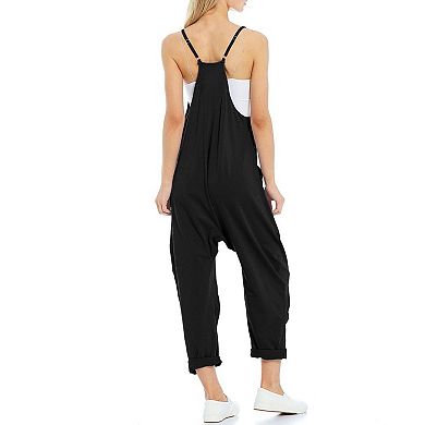 Women's Long Pants Casual Suspenders Jumpsuit with Pockets