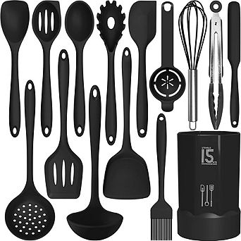 Silicone Cooking Utensil Set, Heat-Resistant, Nonstick Dishwasher Safe