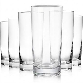4 pc Highball Glass Set Vintage Embossed Tumblers for Drinks