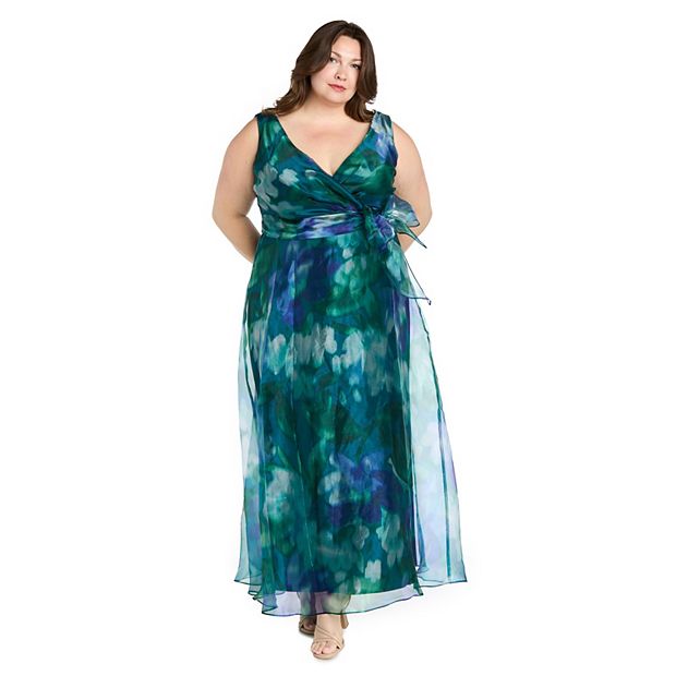 maxi dressing gown plus size Plus Size Plunge Neck Thigh Split Maxi Dress