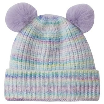 Girls Lands' End Fleece Lined Pom Pom Hat