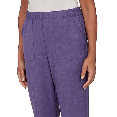 Petite Alfred Dunner Grand Bazaar Textured Elastic Waist Capri Pants
