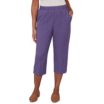 Petite Alfred Dunner Grand Bazaar Textured Elastic Waist Capri Pants