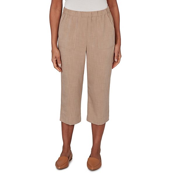 Petite Alfred Dunner Grand Bazaar Textured Elastic Waist Capri Pants