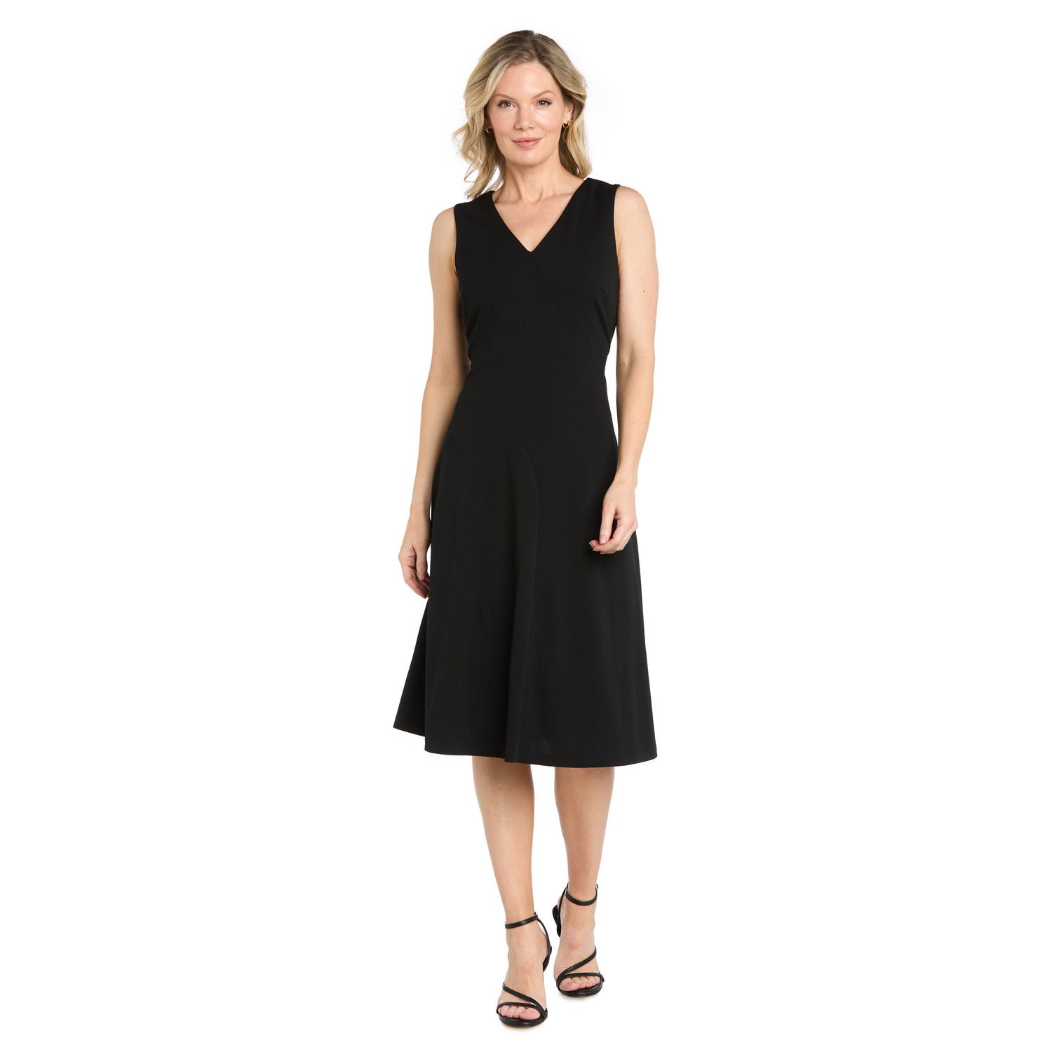 Женские платья R&M Richards Sleeveless V-Neck Fit & Flare Midi Dress