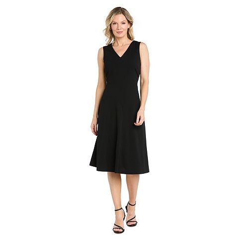Женские платья R&M Women's R&M Richards Sleeveless V-Neck Fit & Flare Midi Dress