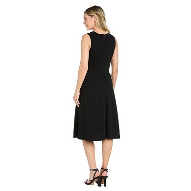 Women's R&M Richards Sleeveless V-Neck Fit & Flare Midi Dress