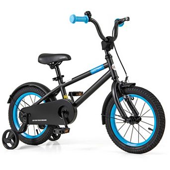Costway Kids Bike with Adjustable Saddle Handlebar Removable Training Wheels Handbrake