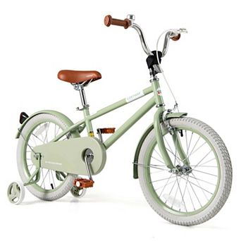 Costway Kids Bike with Adjustable Saddle Handlebar Removable Training Wheels Handbrake