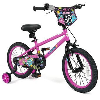 Costway Kids Bike with Training Wheels, Dual Hand & Coaster Brakes, Adjustable Seat