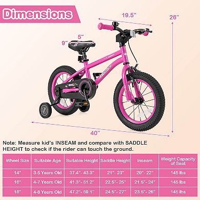Costway Kid’s Bike with Adjustable Saddle & Anti-slip Handlebar