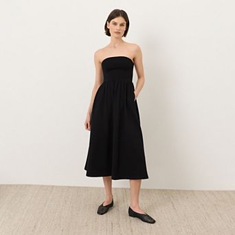 Fit & Flare Strapless Dress Made With Organic Cotton