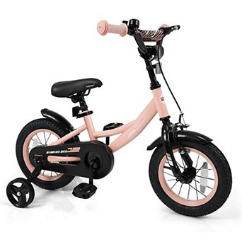 Costway Kids Bike with Removable Training Wheels Adjustable Seat & Handlebar Handbrake