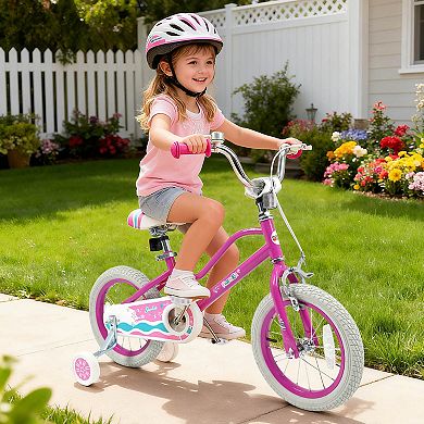 Costway Kids Bicycle with Dual Brake System Adjustable Handlebar & Seat Low-Step Frame