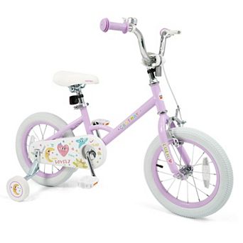 Costway Kids Bike for Girls Boys Age 3-8 Years with Training Wheels, Coaster Brake