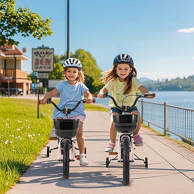 Costway Kid’s Bike with Training Wheels Adjustable Handlebar & Seat Handbrake