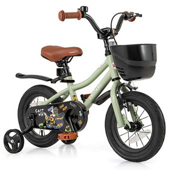 Costway Kid’s Bike with Training Wheels Adjustable Handlebar & Seat Handbrake
