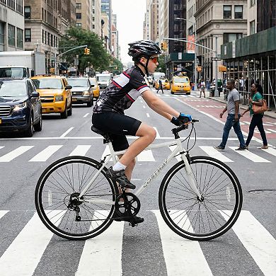 Costway 6-Speed Cycling Bike with All-terrain Rubber Wheels Dual Brakes Adjustable Saddle