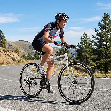 Costway 6-Speed Cycling Bike with All-terrain Rubber Wheels Dual Brakes Adjustable Saddle