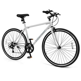 Costway 6-Speed Cycling Bike with All-terrain Rubber Wheels Dual Brakes Adjustable Saddle