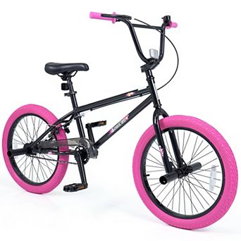 Costway Freestyle BMX Bike, 20” Trick Bicycle with 360 Degree Steering, Adjustable Seat