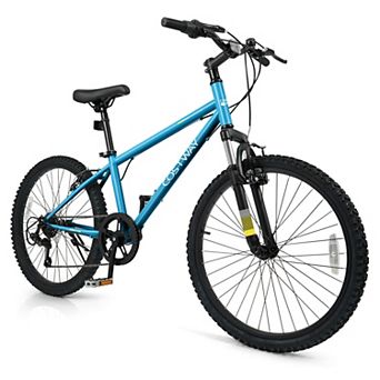Costway Kids Mountain Bike for Boys Girls Aged 8+ Years Old with Suspension Fork
