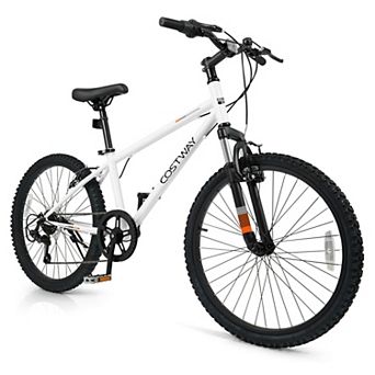 Costway Kids Mountain Bike for Boys Girls Aged 8+ Years Old with Suspension Fork