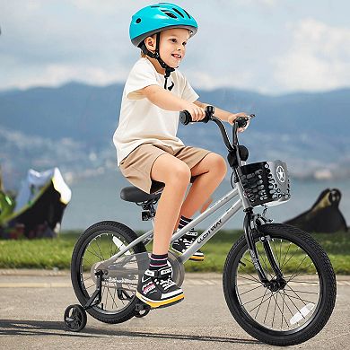 Costway Kid’s Bike with Training Wheels Adjustable Handlebar & Seat Handbrake
