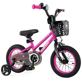 Costway Kid’s Bike with Training Wheels Adjustable Handlebar & Seat Handbrake