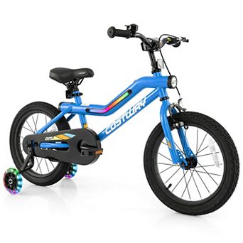 Costway LED Lighted Kids Bike with Adjustable Seat Coaster Brake Training Wheels