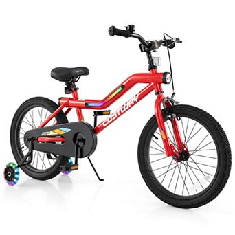 Costway LED Lighted Kids Bike with Adjustable Seat Coaster Brake Training Wheels