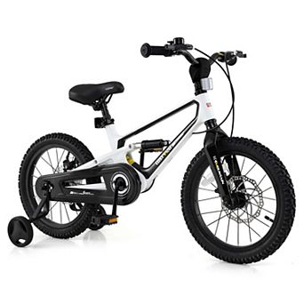 Costway 16" Children Bicycle w/ Training Wheels&Double Disc Brakes Adjustable Seat Magnesium Alloy