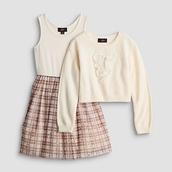 Girls 7-16 IZ Byer Long Sleeve Sweater & Mesh Dress Set