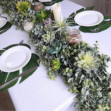 Faux Eucalyptus Garland 5.9 Feet Long Grey Green for Wedding