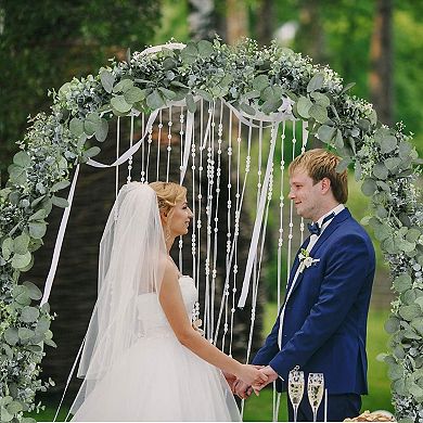 Faux Eucalyptus Garland 5.9 Feet Long Grey Green for Wedding