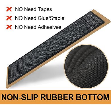 Stair Treads Carpet 4 pcs for Wooden Steps with Non Slip Rubber Backing, Polyester Soft Stairs