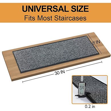 Stair Treads Carpet 4 pcs for Wooden Steps with Non Slip Rubber Backing, Polyester Soft Stairs