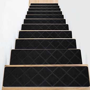 Non Slip Stair Carpet Treads 8" X 30" 15 Pack Indoor Adhesive Mats for Wood Steps Anti-Slip Runner
