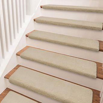 Carpet Stair Treads 9.5" X 30" Ultra Plush Soft Bullnose Indoor Non-slip Washable Reusable 14 pc