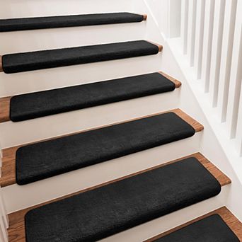 Carpet Stair Treads 9.5" X 30" Ultra Plush Soft Bullnose Indoor Non-slip Washable Reusable 14 pc