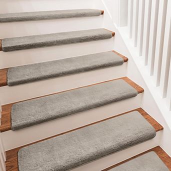 Carpet Stair Treads 9.5" X 30" Ultra Plush Soft Bullnose Indoor Non-slip Washable Reusable 14 pc